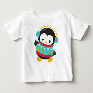 Niedlicher Pinguin, Pinguin mit Pullover, Ohrmusch Baby T-shirt