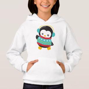 Niedlicher Pinguin, Pinguin mit Pullover, Ohrmusch Hoodie