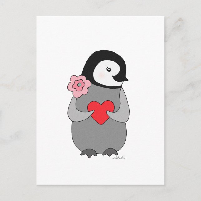 Niedlicher Pinguin Postcard Pinguin I Liebe Sie Po Postkarte (Vorderseite)