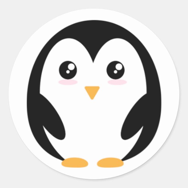 niedlicher Pinguin Runder Aufkleber (Vorderseite)