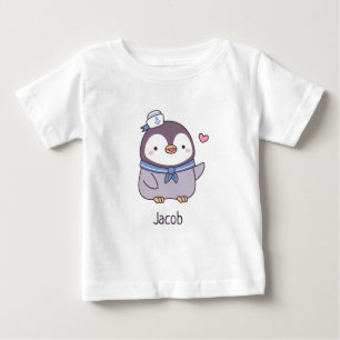 Niedlicher Pinguin Sailor Crew Doodle Baby T-shirt