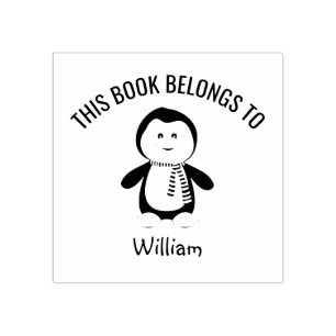 Niedlicher Pinguin Scarf Dieses Buch gehört zum Na Gummistempel