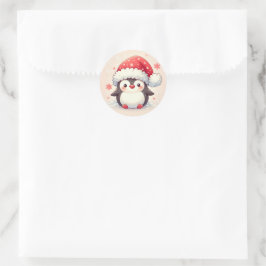 Niedlicher Pinguin-Sticker Runder Aufkleber