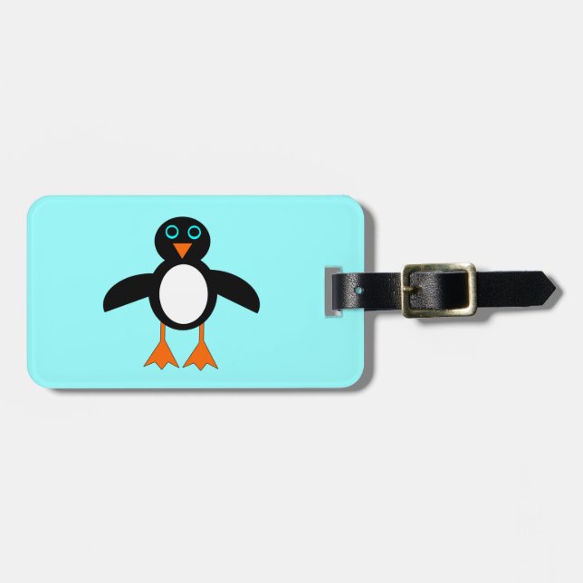 Niedlicher Pinguin-Tag Gepäckanhänger (Vorderseite horizontal)