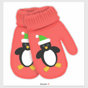 Niedlicher Pinguin   Weihnachten Mitten   Groß Aufkleber