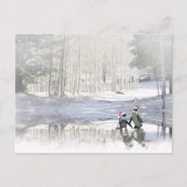 Niedlicher Pinguin Weihnachten Postkarte (Vorderseite)