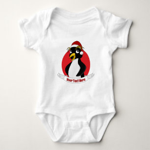 Niedlicher Pinguin Weihnachts-Cartoon Baby Bodysu Strampler