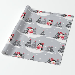 Niedlicher Pinguin Weihnachtsmuster Geschenkpapier
