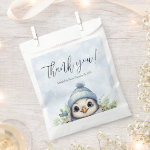 Niedlicher Pinguin Winter Baby Dusche Blauer Schne Geschenktütchen