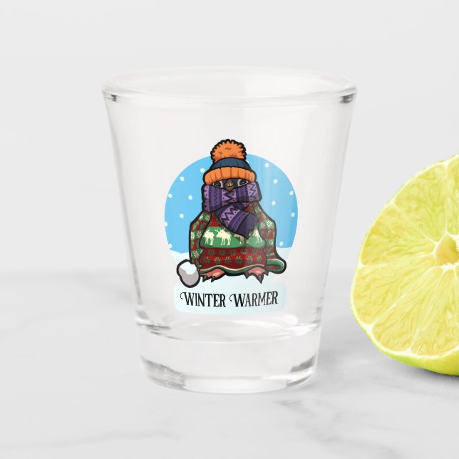 Niedlicher Pinguin Winterwärmer Xmas Jumper Cartoo Schnapsglas (Vorderseite)