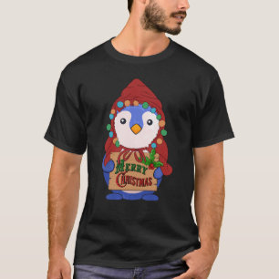Niedlicher Pinguin wünscht frohe Weihnachten T-Shirt