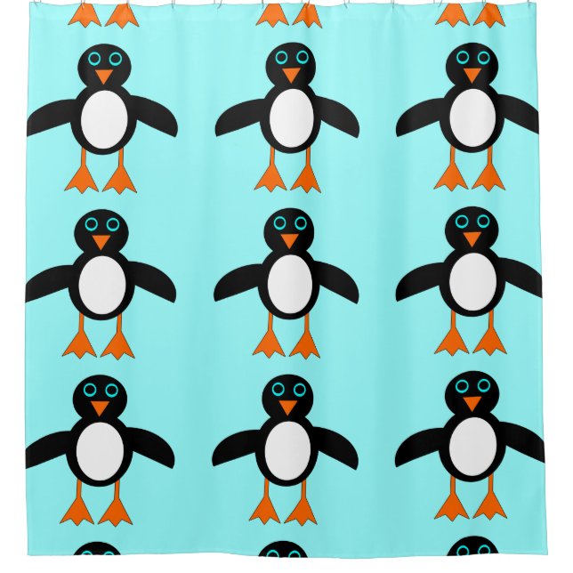 Niedlicher Pinguinduschvorhang Duschvorhang (Vorderseite)