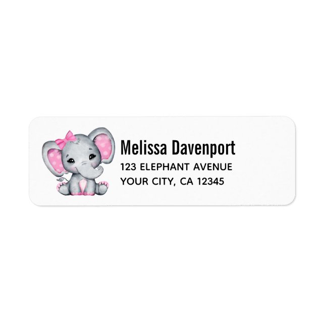 Niedlicher Pink Baby Elephant mit Polka Dot Oars (Vorne)