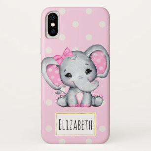 Niedlicher Pink Baby Elephant mit Polka Dot Oars Case-Mate iPhone Hülle