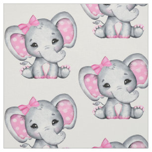 Niedlicher Pink Baby Elephant mit Polka Dot Ohr Mu Stoff