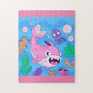 Niedlicher Pink-Babyhai Puzzle