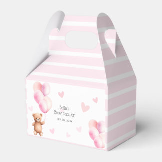 Niedlicher Pink Bear Balloon Babydusche Geschenkschachtel