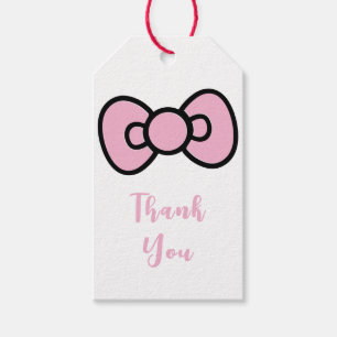Niedlicher Pink Bow Whimsical Geschenkanhänger