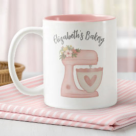 Niedlicher Pink Business Bäckerei Mixer Zweifarbige Tasse