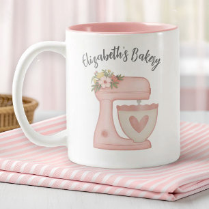 Niedlicher Pink Business Bäckerei Mixer Zweifarbige Tasse