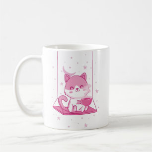 Niedlicher Pink Cat Coffee, Kitten Swing Coffein D Kaffeetasse