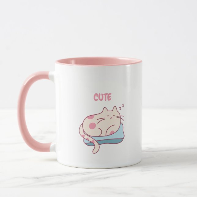 Niedlicher Pink Chat Kaffee Cup Tasse (Links)