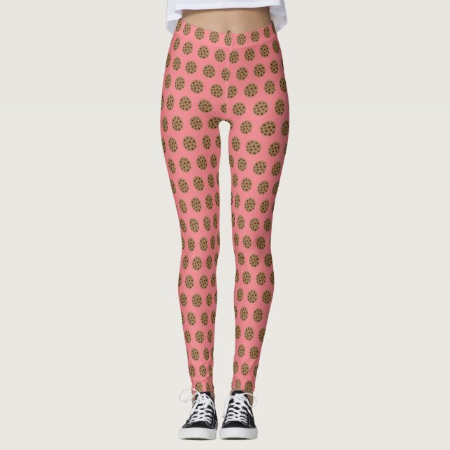 Niedlicher Pink Cookies Feinschmecker Leggings (Vorderseite)