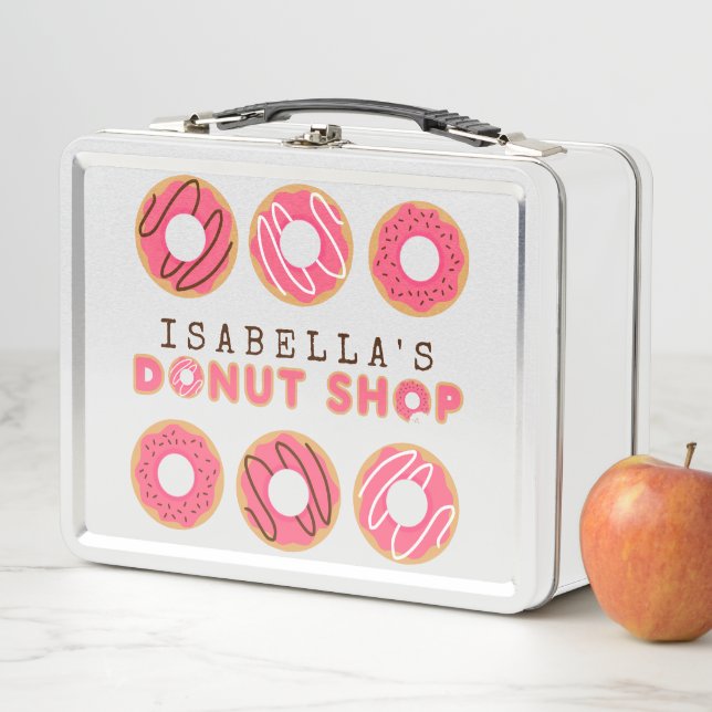 Niedlicher Pink-Donut-Shop Metall Lunch Box (Beispiel)
