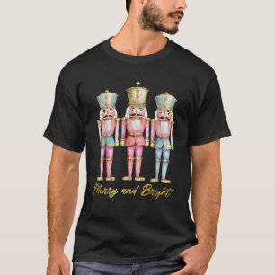 Niedlicher Pink Nutcracker Frohe und Weihnachts Br T-Shirt