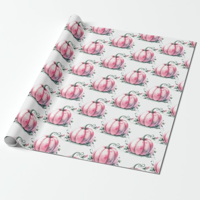Niedlicher Pink Pumpkin-Geschenkwrap Geschenkpapier (Ungerollt)
