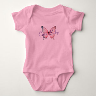 Niedlicher Pink-Schmetterling Baby Strampler