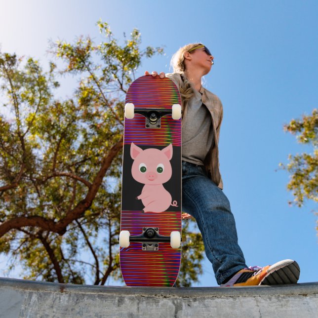 NIEDLICHER PINK-SCHWEINKABEL-SKATEBOARDDECK SKATEBOARD (Außenbereich 1)
