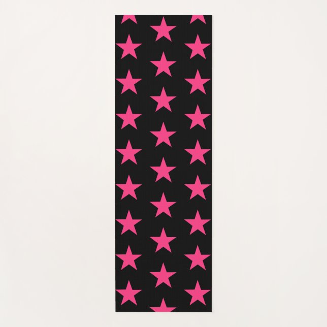 Niedlicher Pink Star Pattern Long Yoga Mat Yogamatte (Vorderseite)