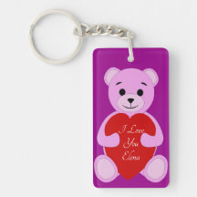 Niedlicher Pink Teddy Bear mit I Liebe You (Name e