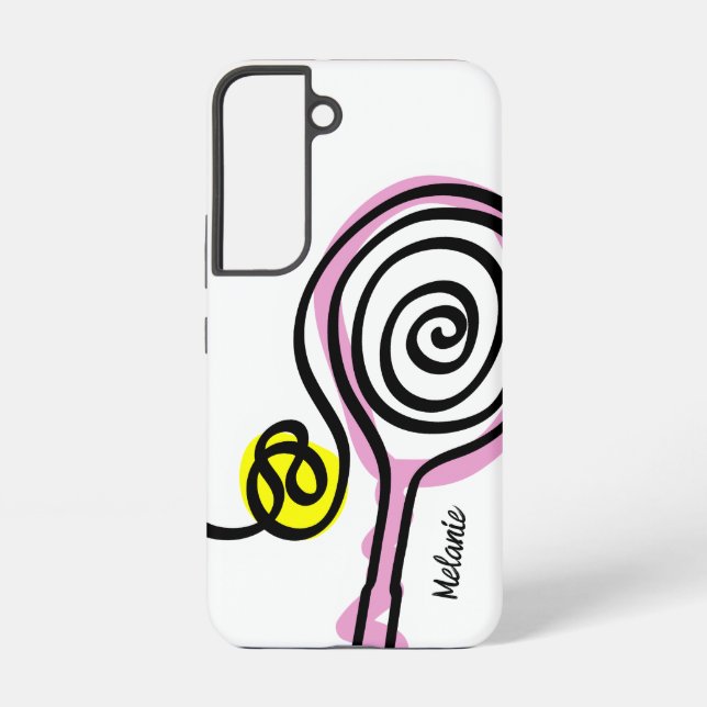 Niedlicher Pink-Tennisschläger Samsung Galaxy S22  Samsung Galaxy Hülle (Rückseite)