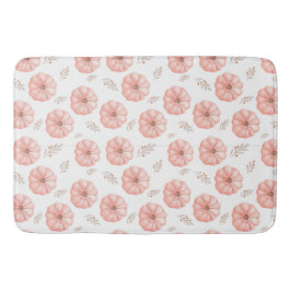 Niedlicher Pink Wasserfarbe Pumpkin Fall Duschvorh Badematte