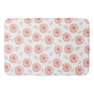 Niedlicher Pink Wasserfarbe Pumpkin Fall Duschvorh Badematte