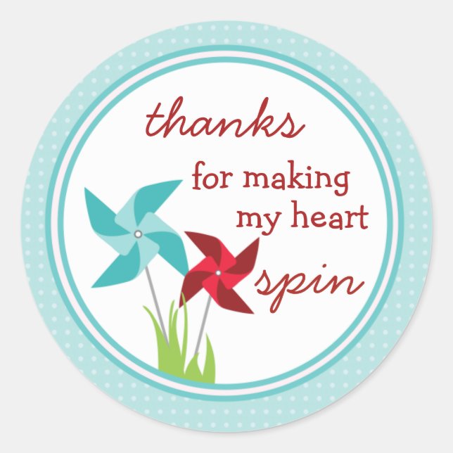 Niedlicher Pinwheel Liebe Sticker (für ihn) (Vorderseite)