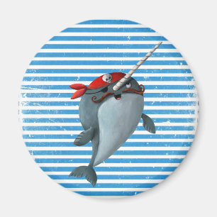 Niedlicher Pirat Narwhal Magnet