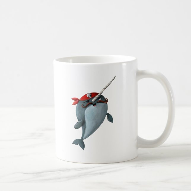 Niedlicher Pirat Narwhal Tasse (Rechts)