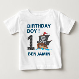 Niedlicher Piraten-1. Geburtstags-Party Baby T-shirt