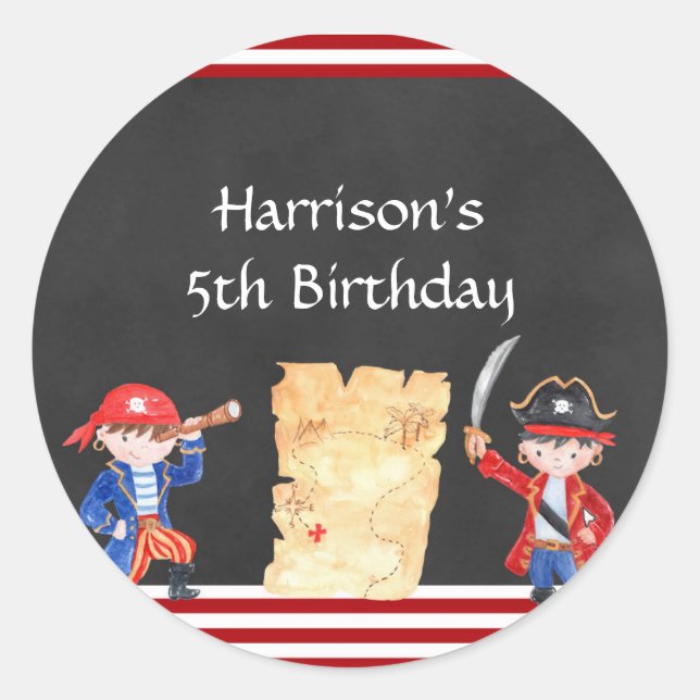 Niedlicher Piratenaufkleber Runder Aufkleber (Vorderseite)