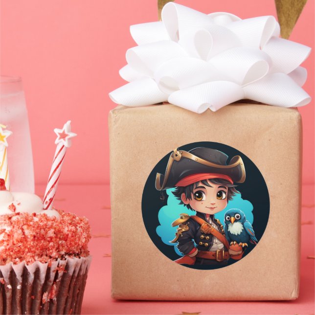 Niedlicher Piratenaufkleber Runder Aufkleber (Party)