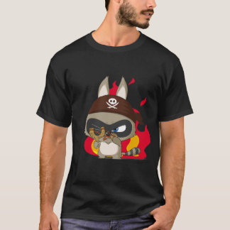 Niedlicher Piratslingshot-Cartoon-Charakter-T - T-Shirt