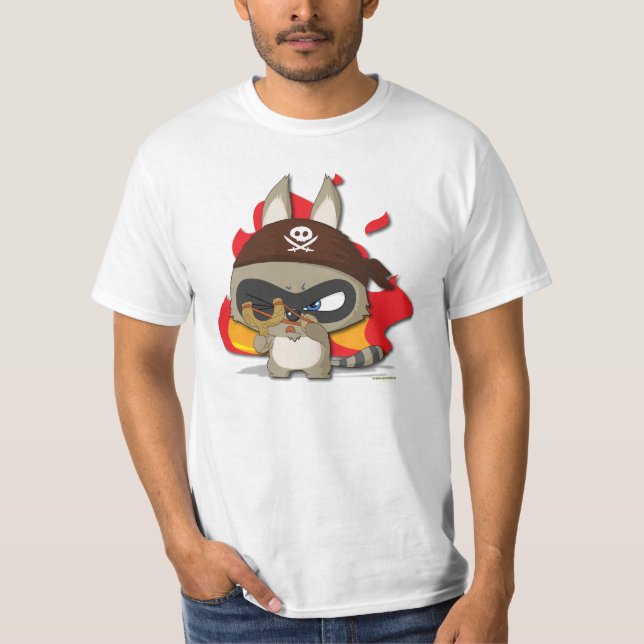 Niedlicher Piratslingshot-Cartoon-Charakter-T - T-Shirt (Vorderseite)