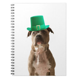 Niedlicher Pit Bull Dog Hat St. Patrick's Day Notizblock