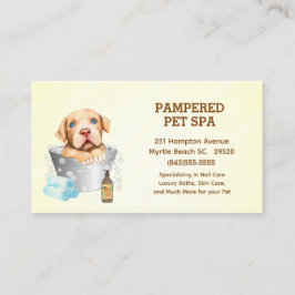 Niedlicher Pit Bull Terrier Pet Groomer Wellness-C Visitenkarte