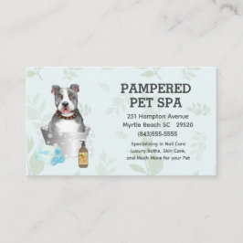 Niedlicher Pit Bull Terrier Pet Groomer Wellness-C Visitenkarte
