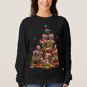 Niedlicher Pitbuler Weihnachtsbaum Dog Santa Xmas  Sweatshirt