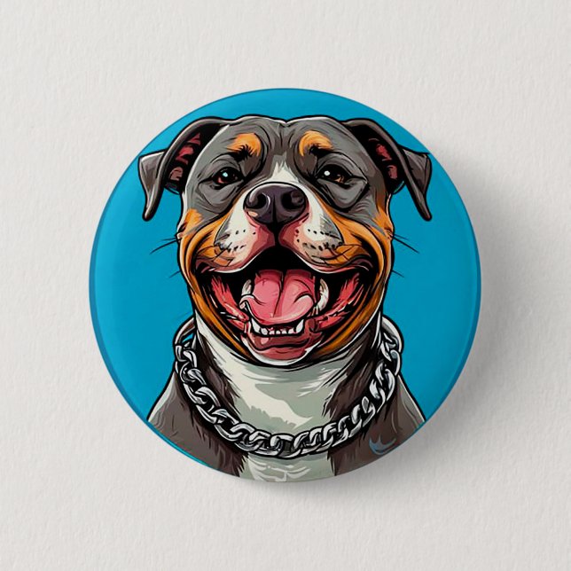 Niedlicher Pitbulhund Button (Vorderseite)